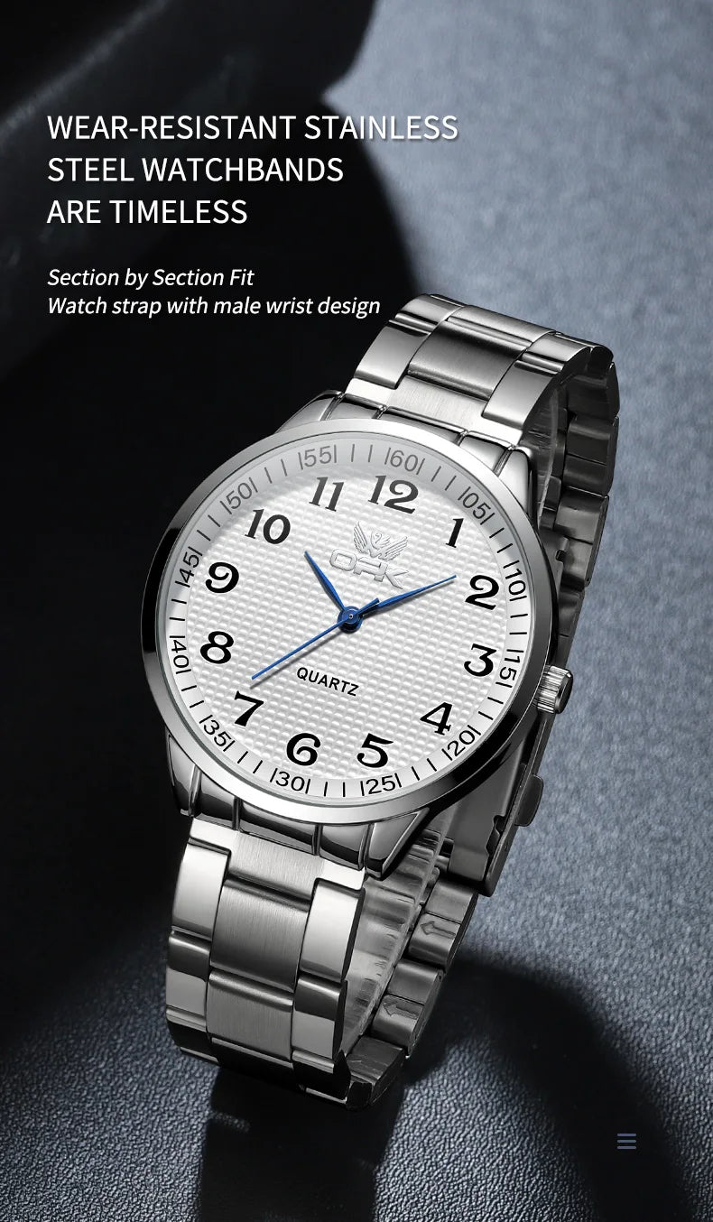 OPK 6008 Golden Stainless steel Men's Watches Roman Scale Checkered Dial Design Watch Man