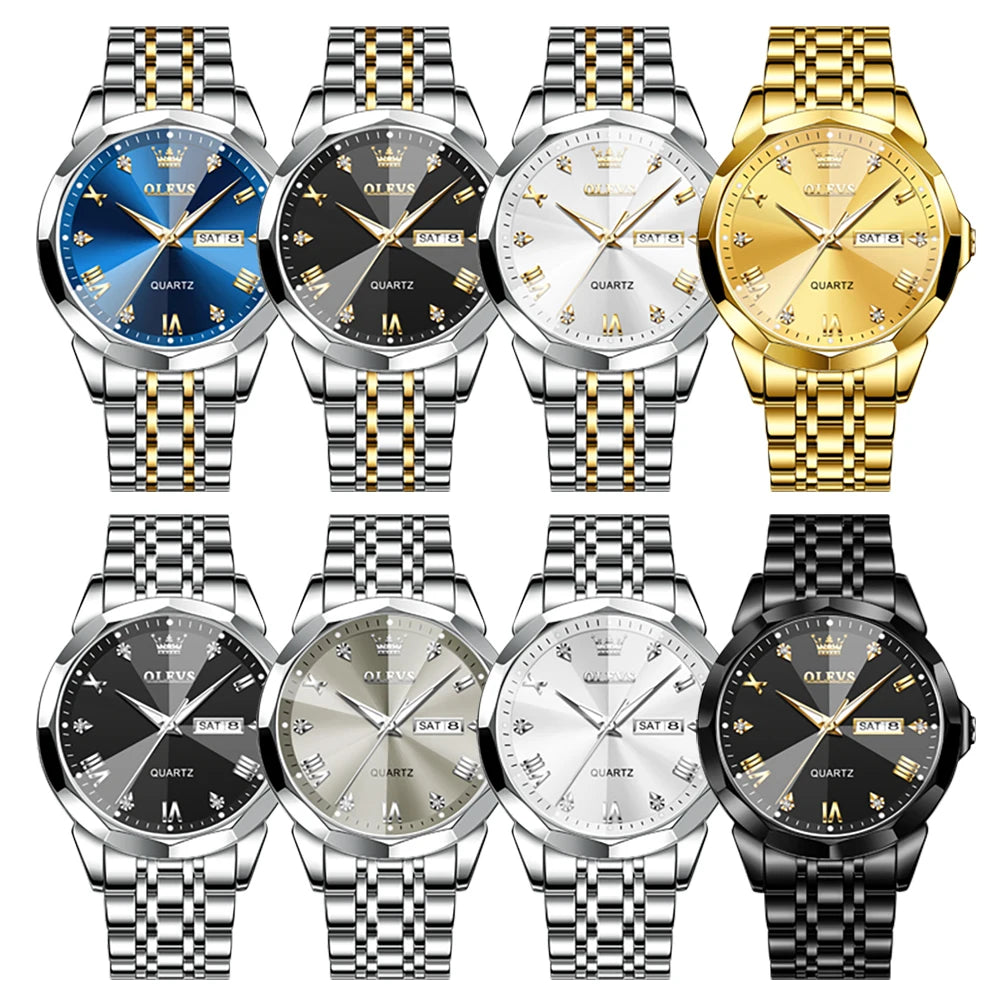 OLEVS Brand 9931 New Quartz Stainless Steel Strap Man Wristwatch Retro Hot Style Great Quality Fashion Waterproof Watch for Men