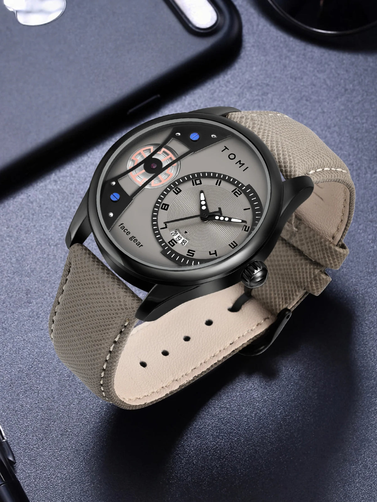TOMI Set Gift Box for Men's Minimalist Business Quartz Watch Luxury Versatile Double Strap Detachable Watch Festival Gift