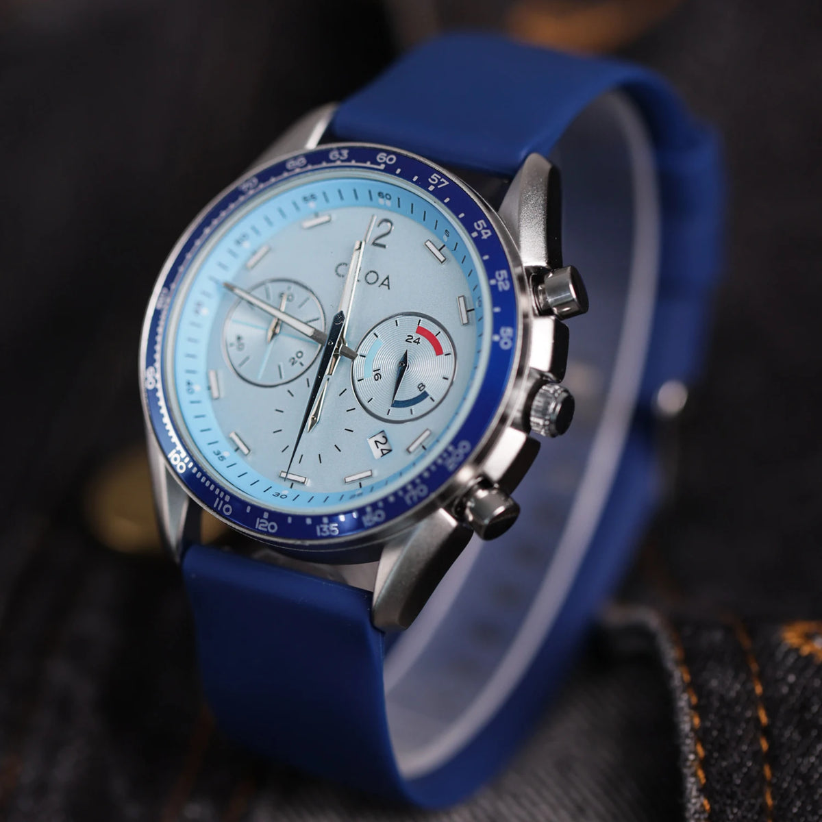 CILOA Blue Round Multi-Function Watch Men's Light Luxury Brand Authentic New Trend Fashion High Quality Quartz Watch