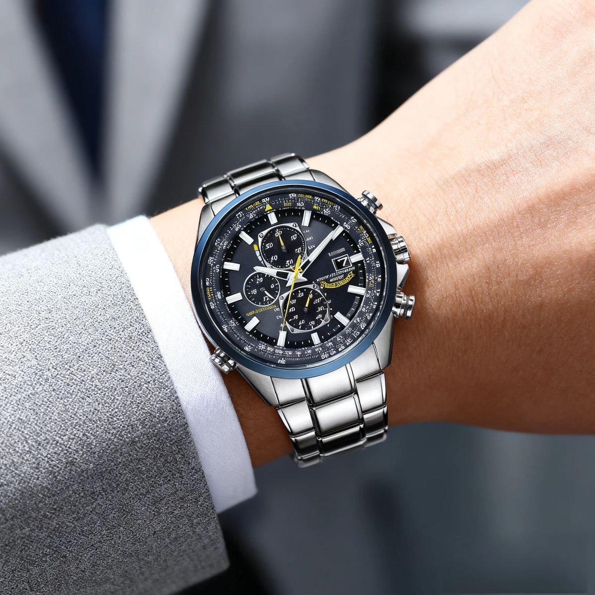 Original Luxury Men Watches Wtches Men's Luxury Quartz Wristwatches Radio Night Glow Energy Multi Functional Business Watch