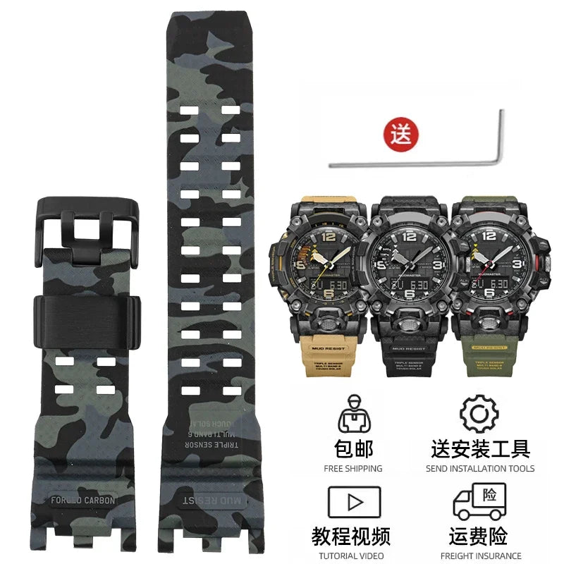 For G-SHOCK Casio Watch Band for Men's Second Generation Big Mud King Modified GWG2000 GWG-2000 GWG-2040 Resin Rubber Strap