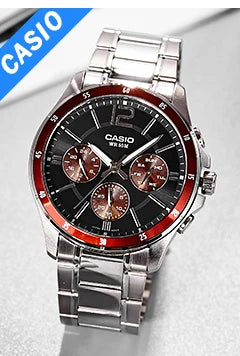 Casio Watch for Men Simple Relogio Waterproof Business Casual Watch MTP-V005D-2B4 Steel Belt Series
