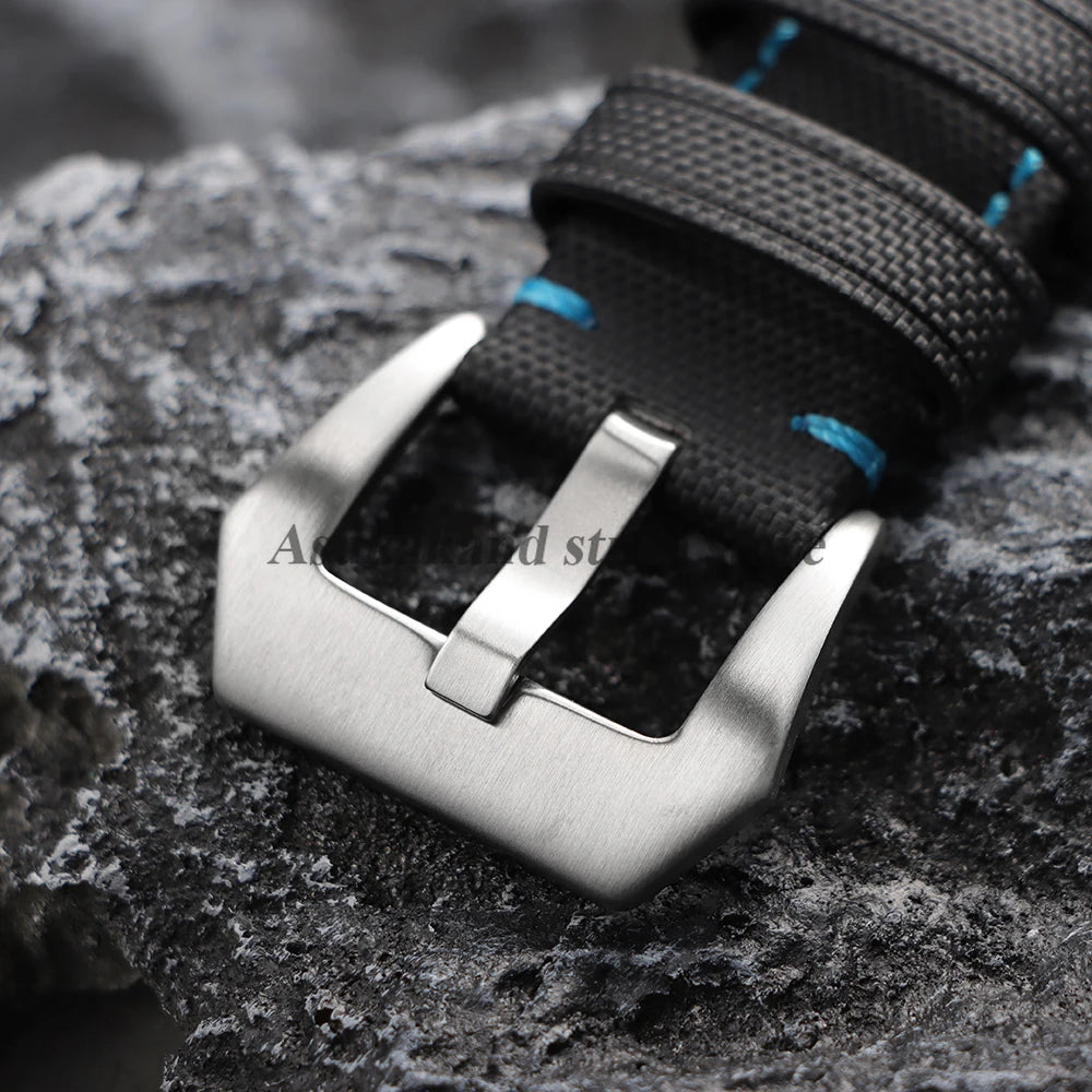 Premium Sailcloth Canvas Watch Strap for Seiko for Panerai for Blancpain 20mm 22mm 24mm Watch Band Black Blue Nylon Men Bracelet
