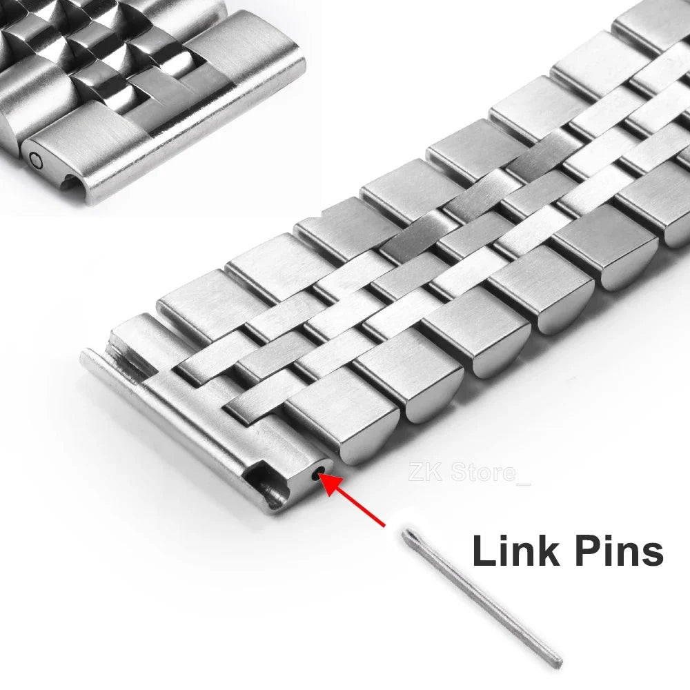 Straight End Stainless Steel Strap for Jubilee SKX007/009 Curved End Metal Watch Band 18mm 19mm 20mm 21mm 22mm Bracelet