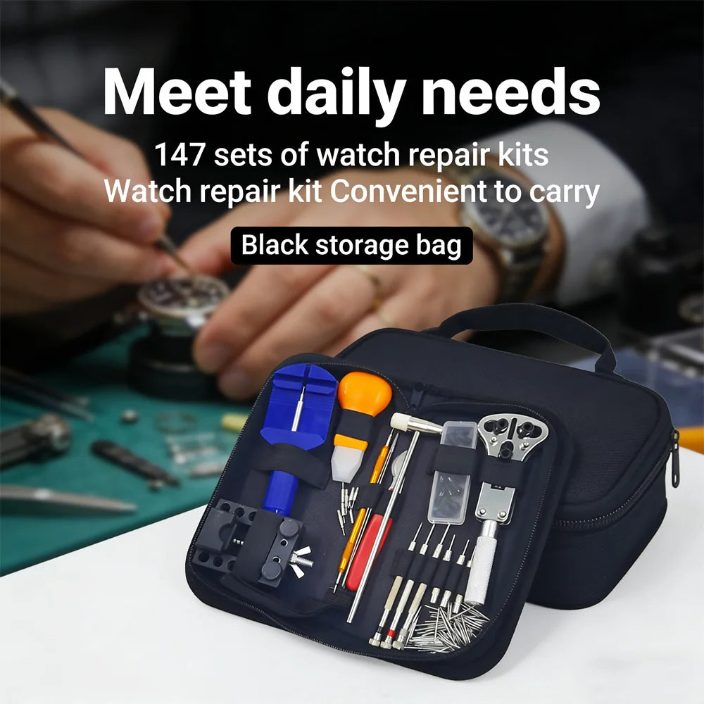 147pcs Watch Repair Kit Professional Watchmaker Tools Set Case Opener Watch Repair Tools for Clock Maintenance and Adjustment