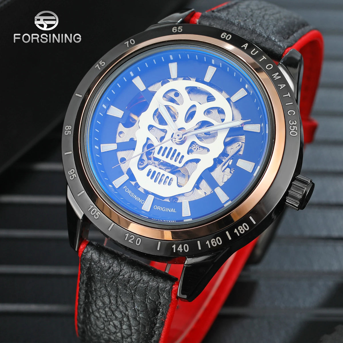 FORSINING Fashion 2026 Skull Skeleton Cool Man Watch Mechanical Automatic Movement Clock Sport Leather Luxury Brand Male Watches