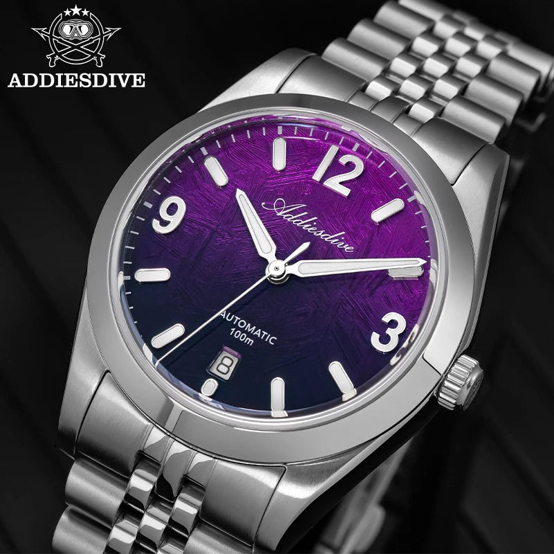 ADDIESDIVE New Watches AD2547 Sapphire 39mm Luxury Men Automatic Wristwatch Japan 8215 Mechanical BGW9 Luminous Waterproof 100m