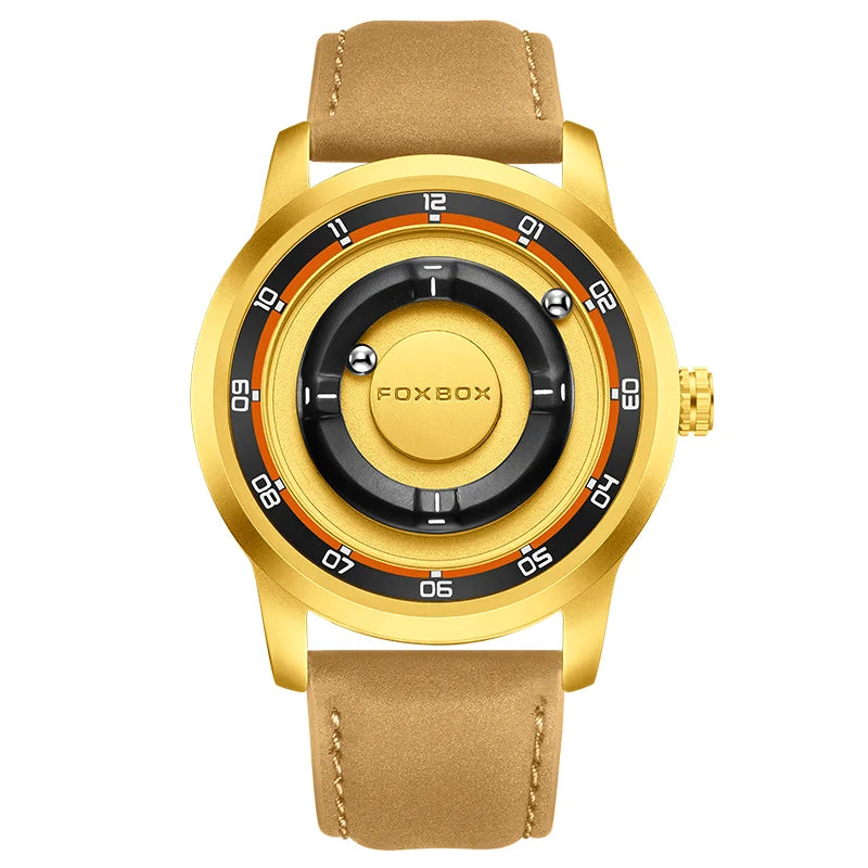 Foxbox 2025 Luxury Watches Men Creative Scrolling Beads Quartz Wristwatches Fashion Waterproof Magnetic Force Mens Watch Reloj