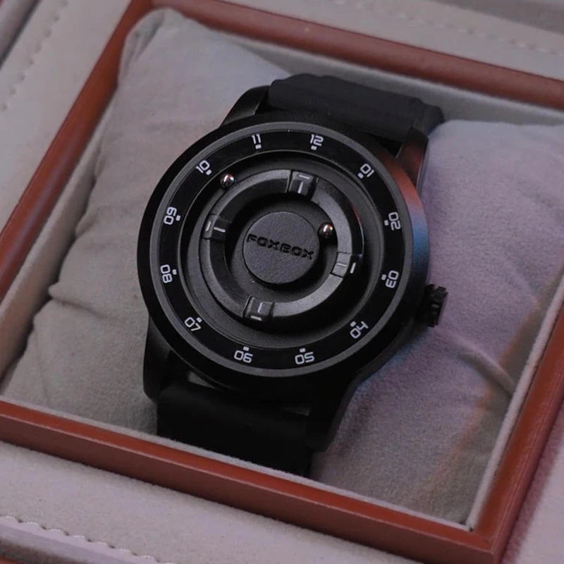 Foxbox 2025 Luxury Watches Men Creative Scrolling Beads Quartz Wristwatches Fashion Waterproof Magnetic Force Mens Watch Reloj