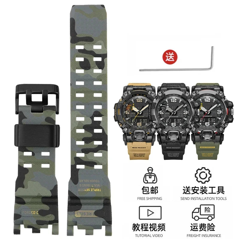 For G-SHOCK Casio Watch Band for Men's Second Generation Big Mud King Modified GWG2000 GWG-2000 GWG-2040 Resin Rubber Strap