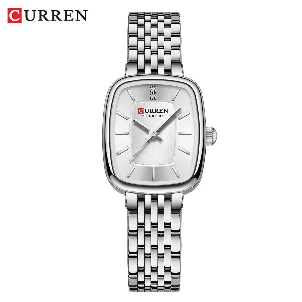 CURREN 9093 Fashion Quartz Women Watch Elegant Square Dial Gold Stainless Steel Strap Waterproof Leisure Ladies Business Watches