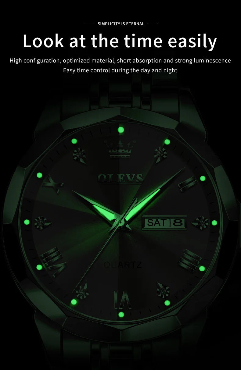OLEVS Brand 9931 New Quartz Stainless Steel Strap Man Wristwatch Retro Hot Style Great Quality Fashion Waterproof Watch for Men