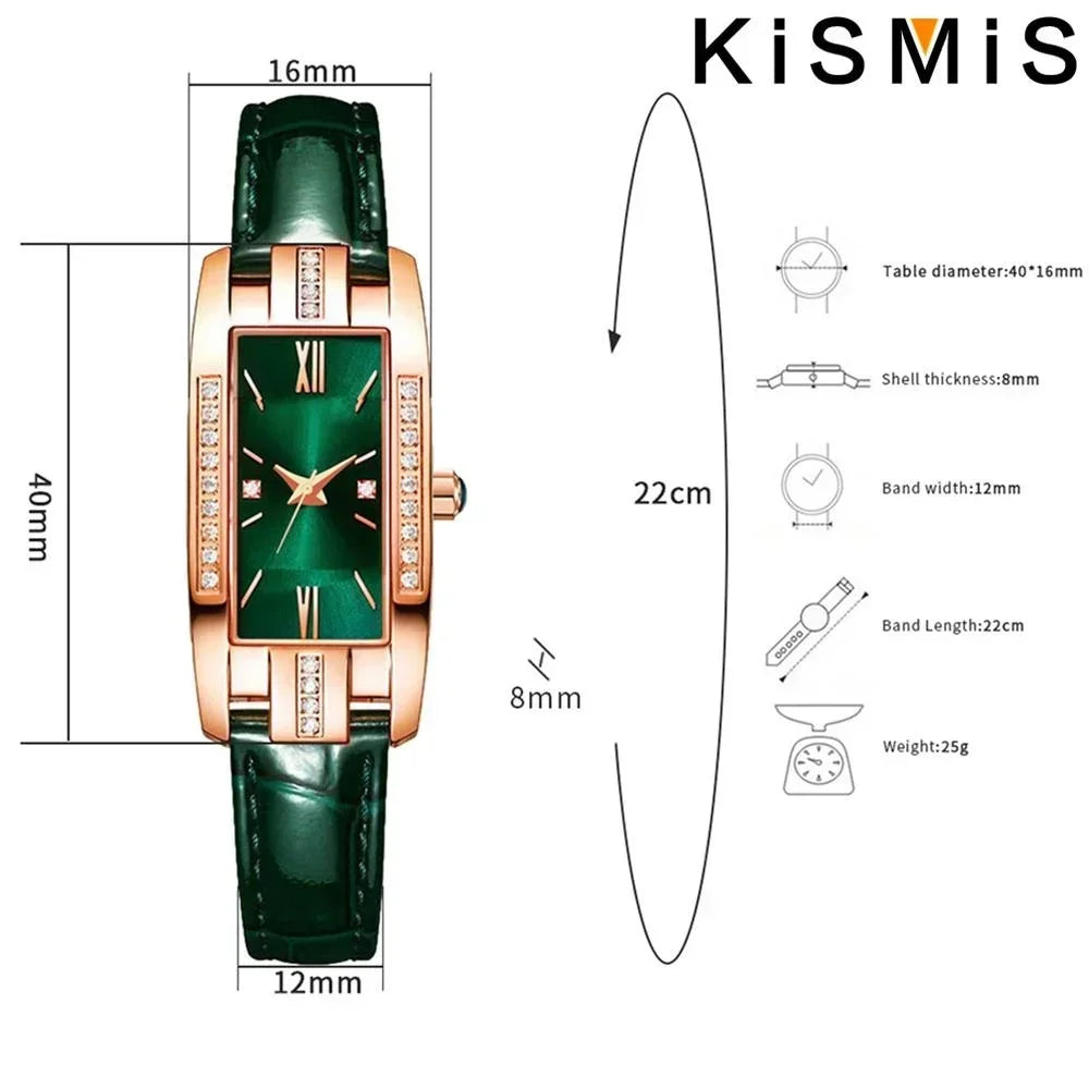 Elegant Women Baroque Rhinestone Quartz Watch Rectangle Analog Wristwatch Fashion Gift for Mom