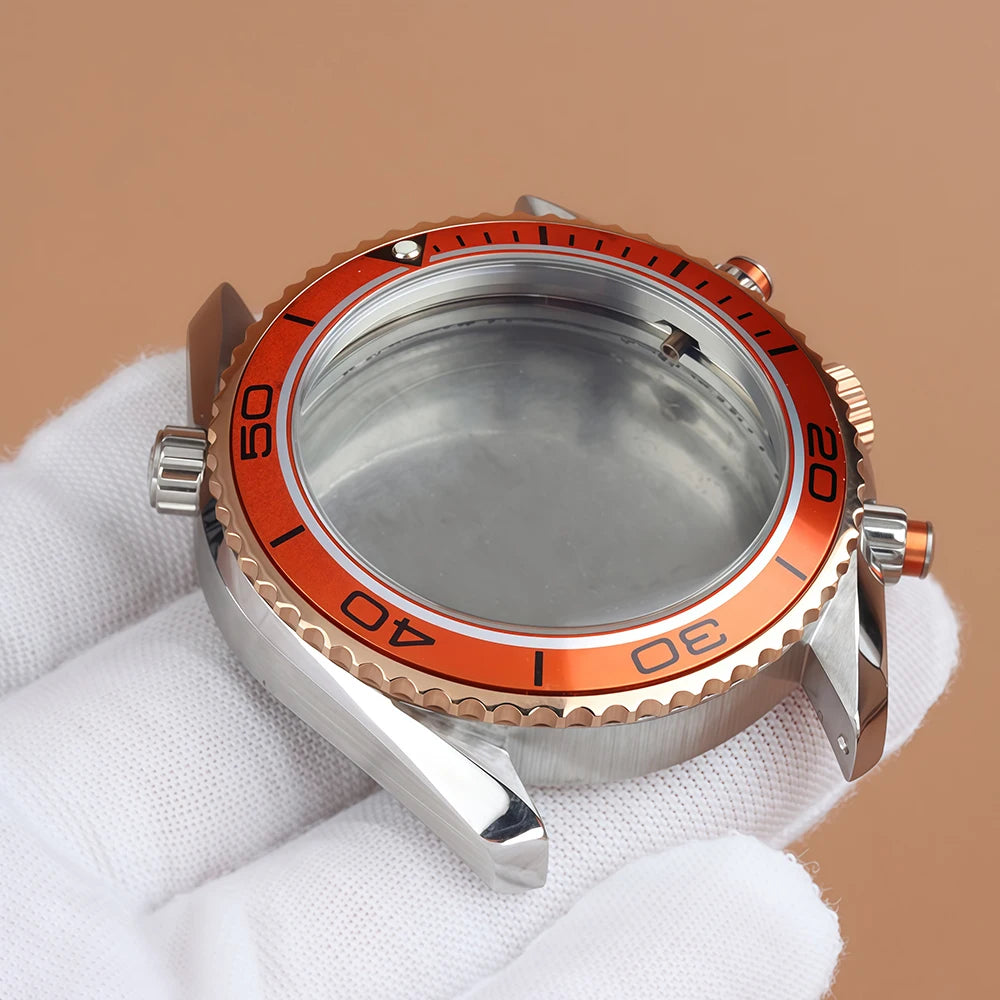 Chronograph VK63 Dial 45.5mm Dial For Seamaster 600 Waterproof Watch Case For Seiko VK63 VK64 Quartz Movement 33mm Dial 5 hands