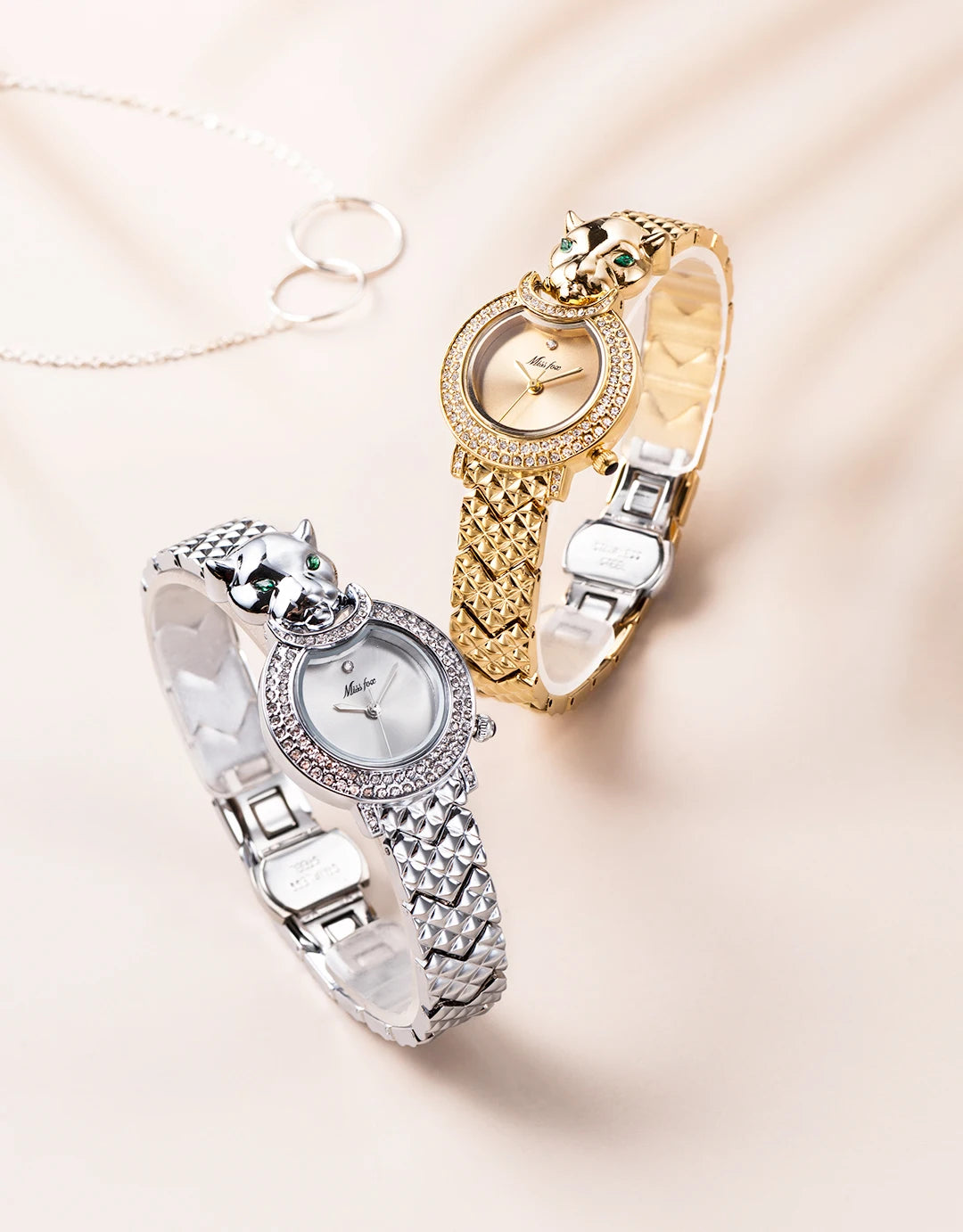 MISSFOX Leopard 3D Bling Diamond Quartz Women Watch Fashion Casual Ladies Watch Female Quartz Gold Watch Jewelry Women Clock