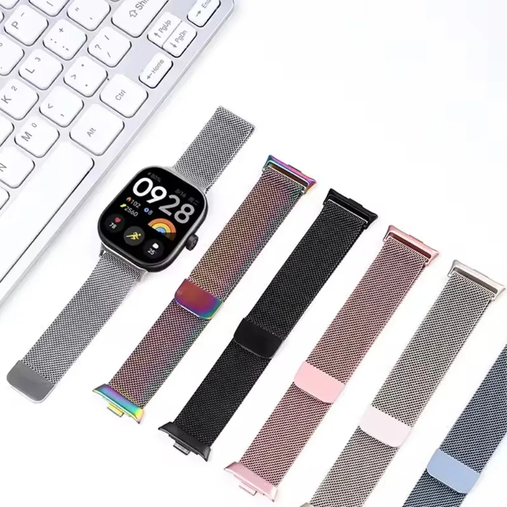 Milanese Metal Strap for Xiaomi Mi Band 9 Pro/Mi Band 8 Pro Magnetic Breathable Replaceable Bracelet for Redmi Watch 4/5 Correa