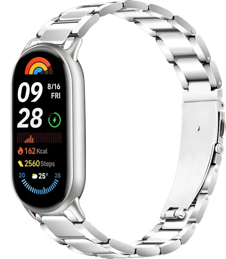 Metal Strap for Xiaomi Mi Band 10/9/8 Stainless Steel Watch Strap Correa for Miband 8/9/10 Replacement Wristband Bracelet Correa