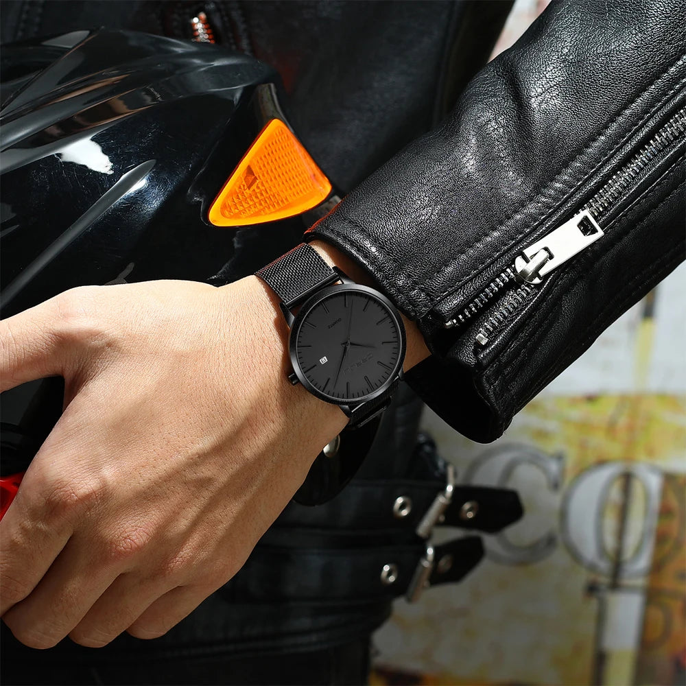 CRRJU Men's Watch Ultra-thin Top Brand Luxury Japan Movement WristWatch Waterproof Sport Steel Quartz Clock Relogio Masculino