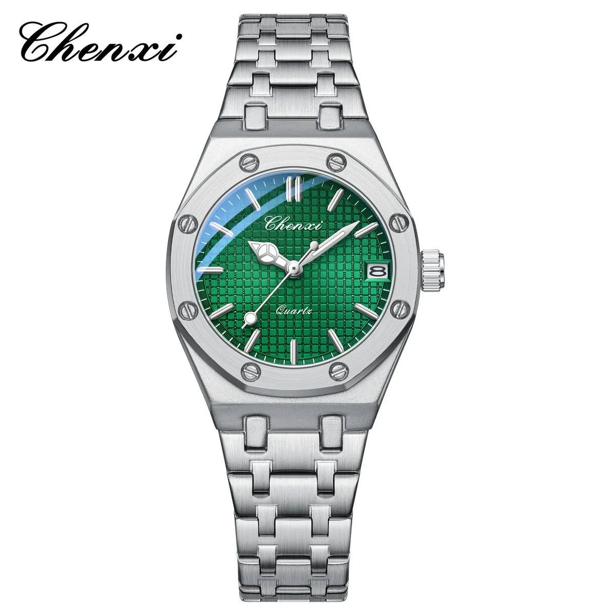 Luxury Women Watches Silver Steel Simple Casual Business Dress Watches for Women Top Brand Waterproof 3bar Calendar Gift Clock