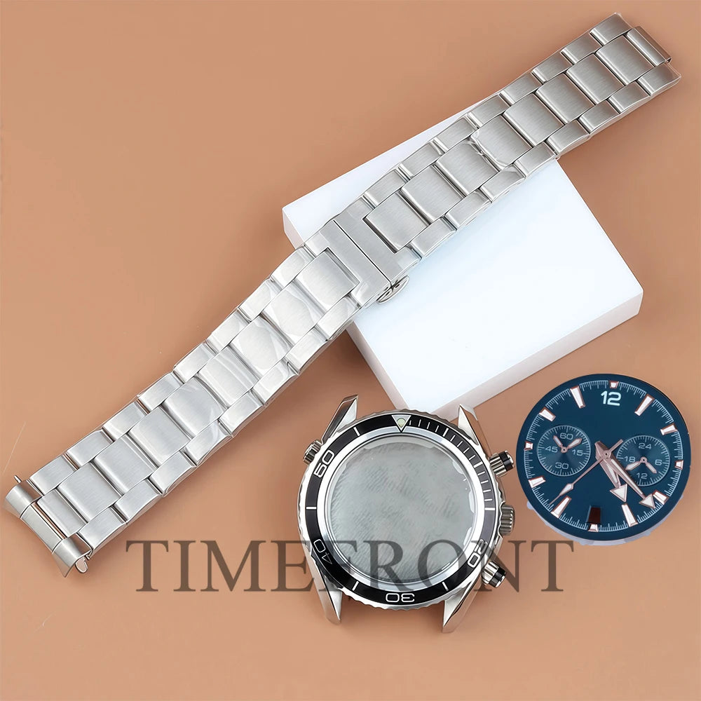 Chronograph VK63 Dial 45.5mm Dial For Seamaster 600 Waterproof Watch Case For Seiko VK63 VK64 Quartz Movement 33mm Dial 5 hands