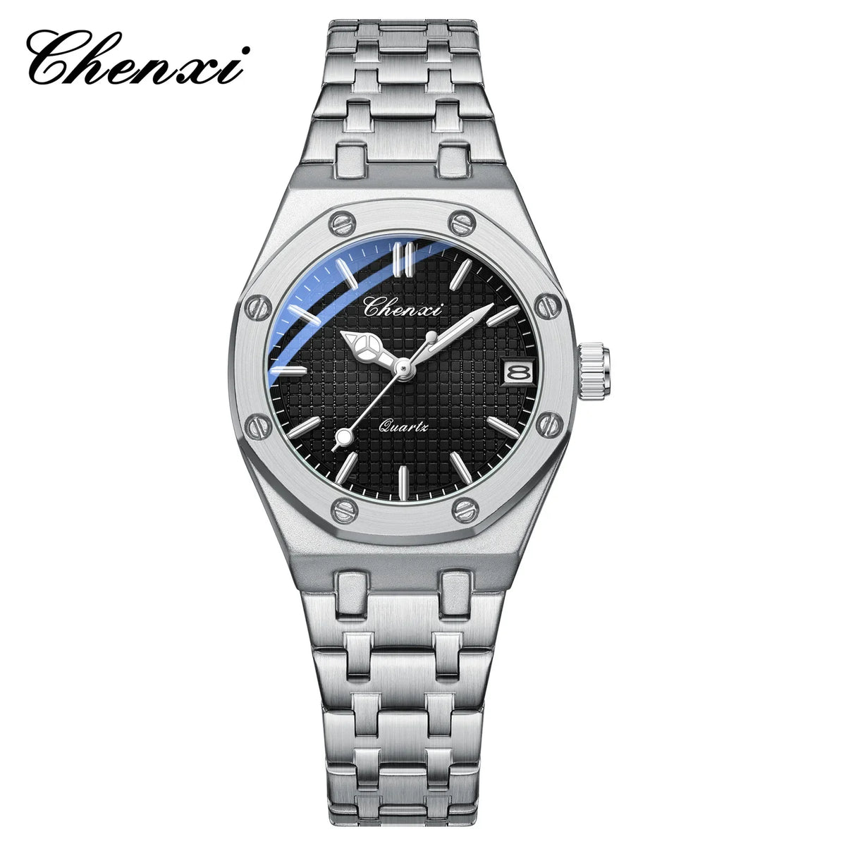 Luxury Women Watches Silver Steel Simple Casual Business Dress Watches for Women Top Brand Waterproof 3bar Calendar Gift Clock