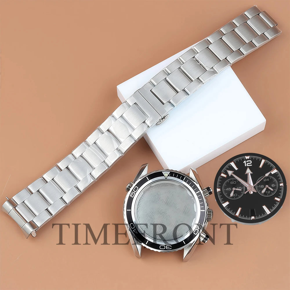 Chronograph VK63 Dial 45.5mm Dial For Seamaster 600 Waterproof Watch Case For Seiko VK63 VK64 Quartz Movement 33mm Dial 5 hands
