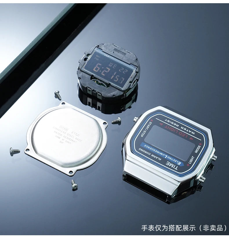 A168 case mod kit Stainless steel metal Bezel watch Case+Strap For Casio A168WG/WA/WGG/WEHA Series Modified Suit watchband+Tool