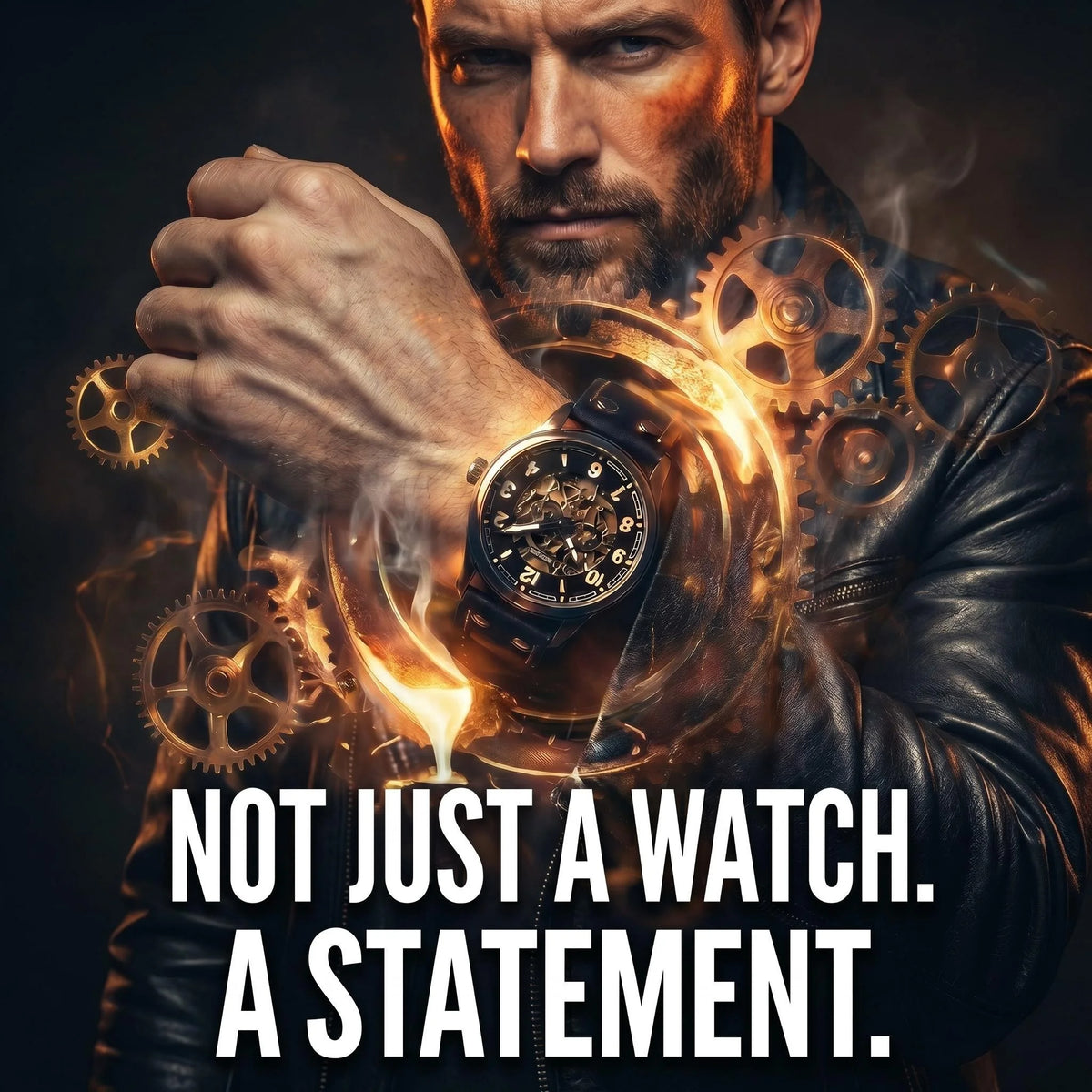 LONGLUX Men Automatic Watch Vintage Pilot Tough Guy Mechanical Watches Skeleton Waterproof Luminous Leather Gift