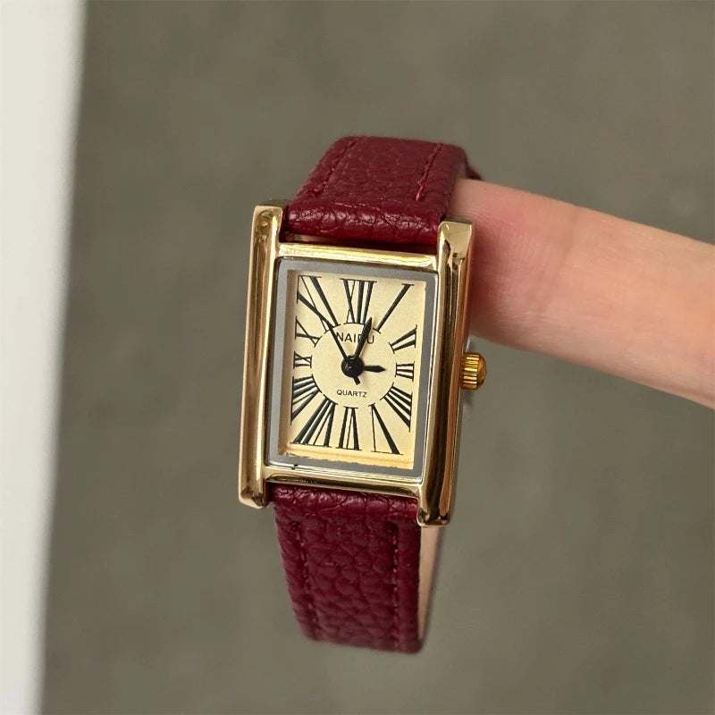 Fashion Brand Roman Dial Women Quartz Watch Simple Leather Strap Wristwatches Girl Gifts Ladies Watches Reloj Mujer Dropshipping