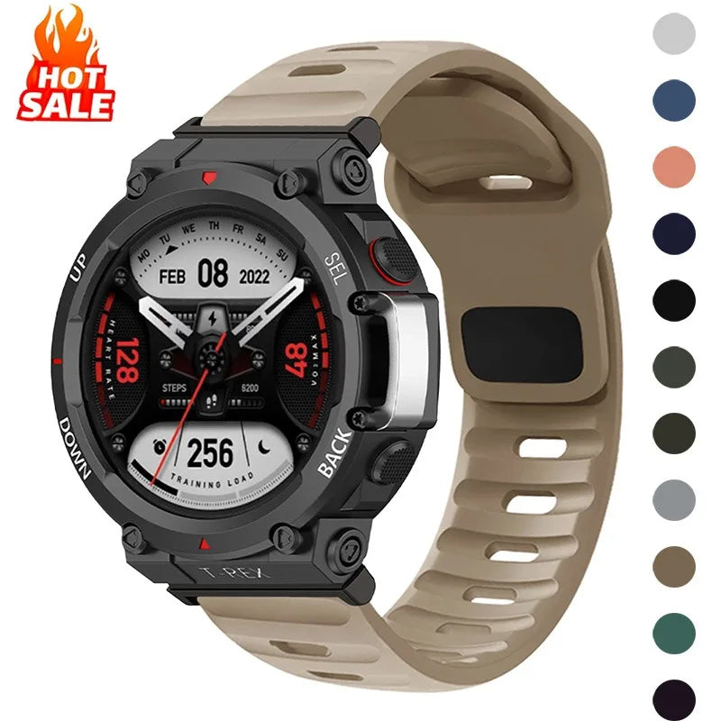 Silicone Band For Huami Amazfit T-REX 3/2/1 Smart Watch Sports Strap Bracelet For Amazfit T-Rex Pro/T-REX Ultra Rubber Correa