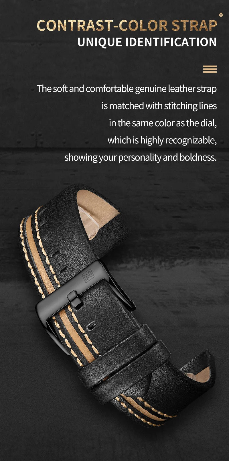 NAVIFORCE Men's Sports 24H Display Date Calendar Waterproof Watch Luminous Genuine Leather Strap Quartz Wristwatch Reloj Hombre