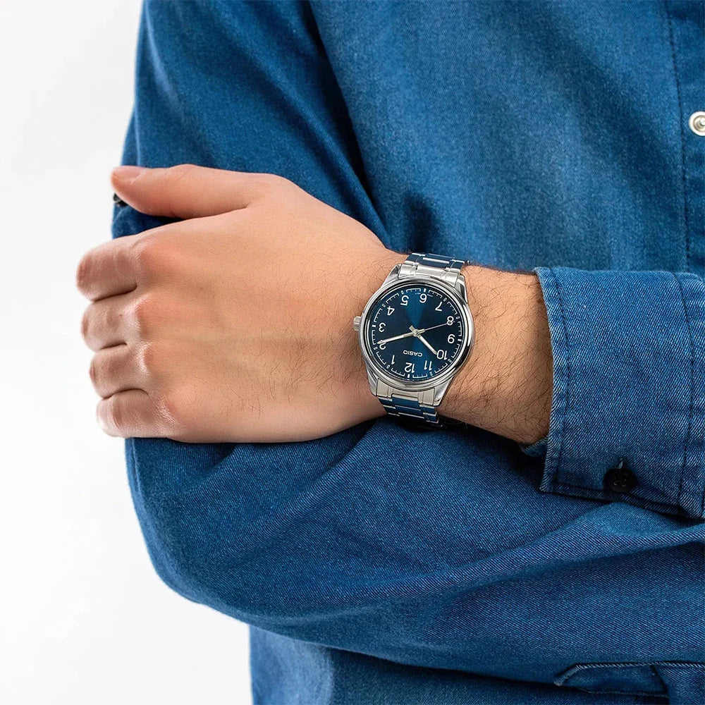 Casio Watch for Men Simple Relogio Waterproof Business Casual Watch MTP-V005D-2B4 Steel Belt Series
