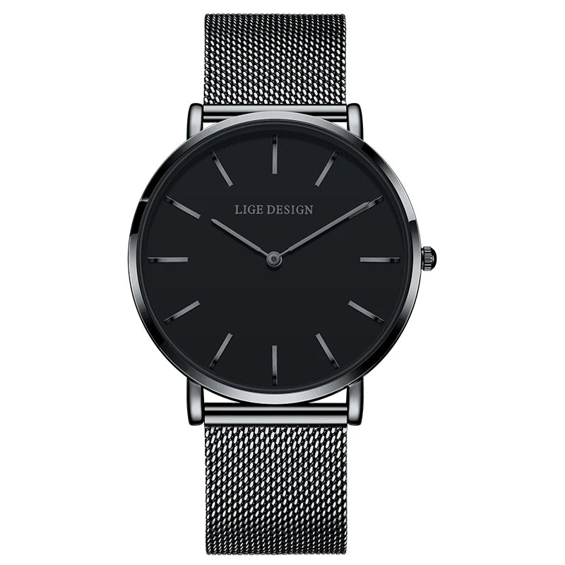LIGE NEW 2026 TOP Elegant Women's Watches Fashion Simple Ladies Watches Quartz Waterproof Watches for Women Relogio Feminino+BOX
