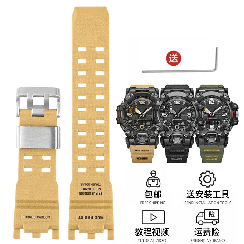 For G-SHOCK Casio Watch Band for Men's Second Generation Big Mud King Modified GWG2000 GWG-2000 GWG-2040 Resin Rubber Strap