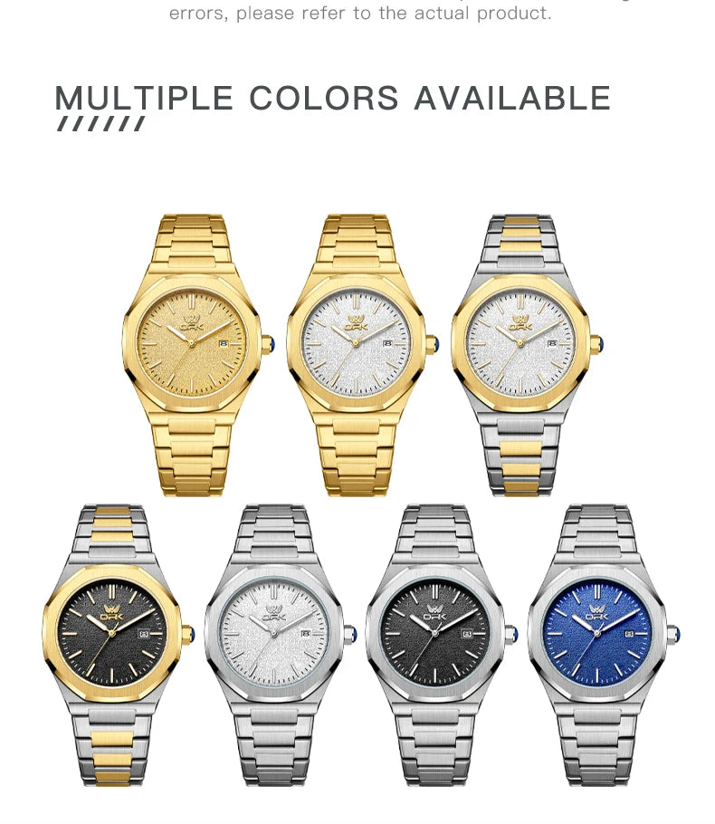 OPK 6046 Mens Watch Solid Stainless steel Calendar Waterproof Quartz Watch for Men