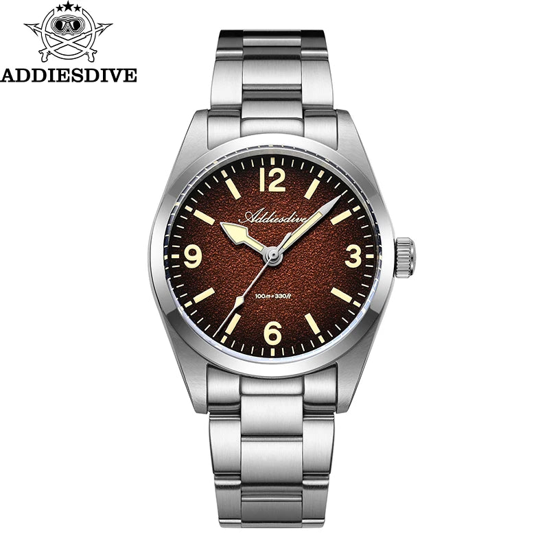 ADDIESDIVE Watches Men New 36mm Sapphire Quartz Wristwatch Japan 2035 Movement AR Coating BGW9 Luminous 100m Waterproof AD2544