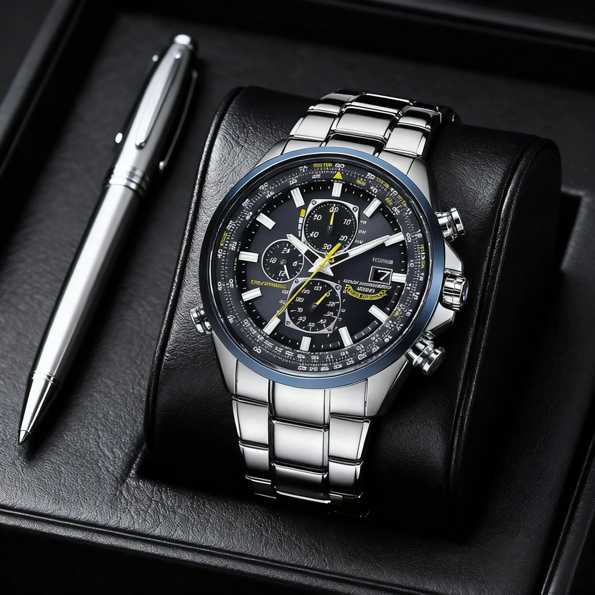 Original Luxury Men Watches Wtches Men's Luxury Quartz Wristwatches Radio Night Glow Energy Multi Functional Business Watch