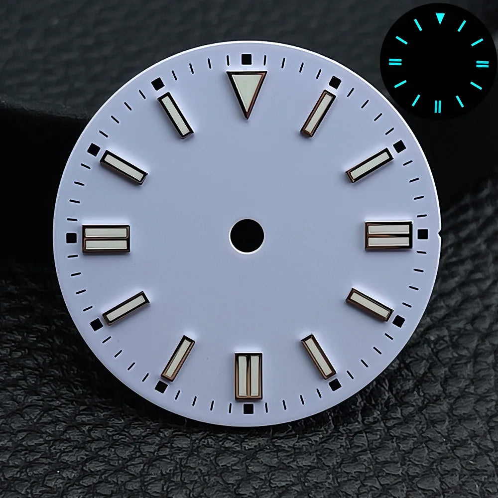 28.5mm No logo Blue Lume Pure Beige Pistachio Lavender Watch Dial Suitable for Seiko NH35/36 Automatic Movement Case Mod Parts