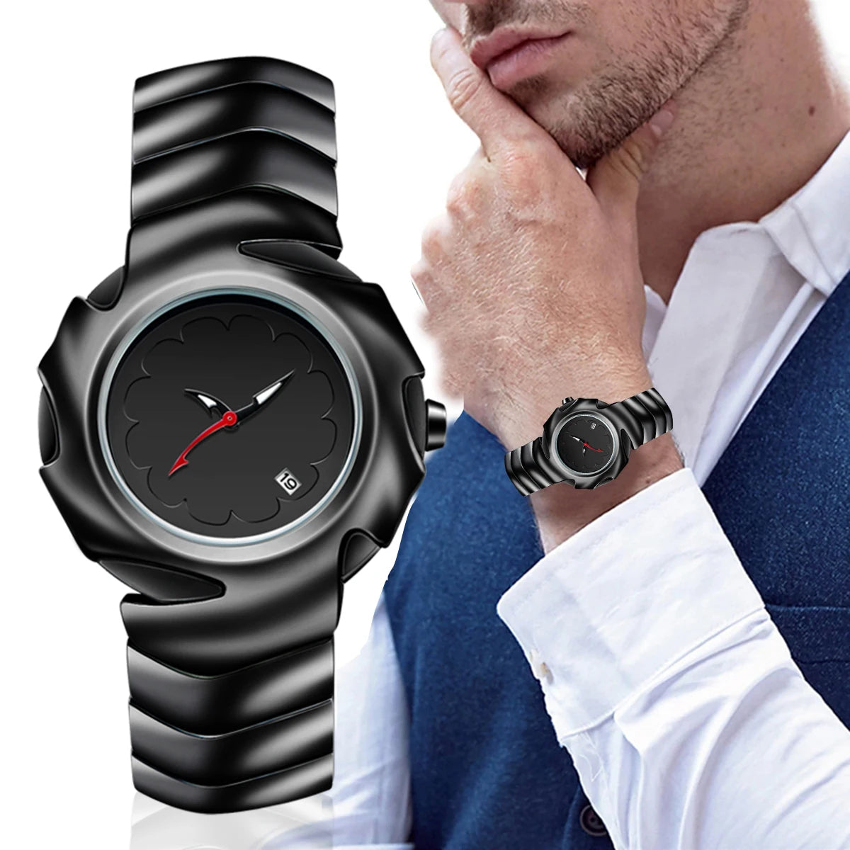 Retro Fashion Y2K Trend Creative Personality Design with Calendar Dial Night Light High End Feeling Quartz Waterproof Watch