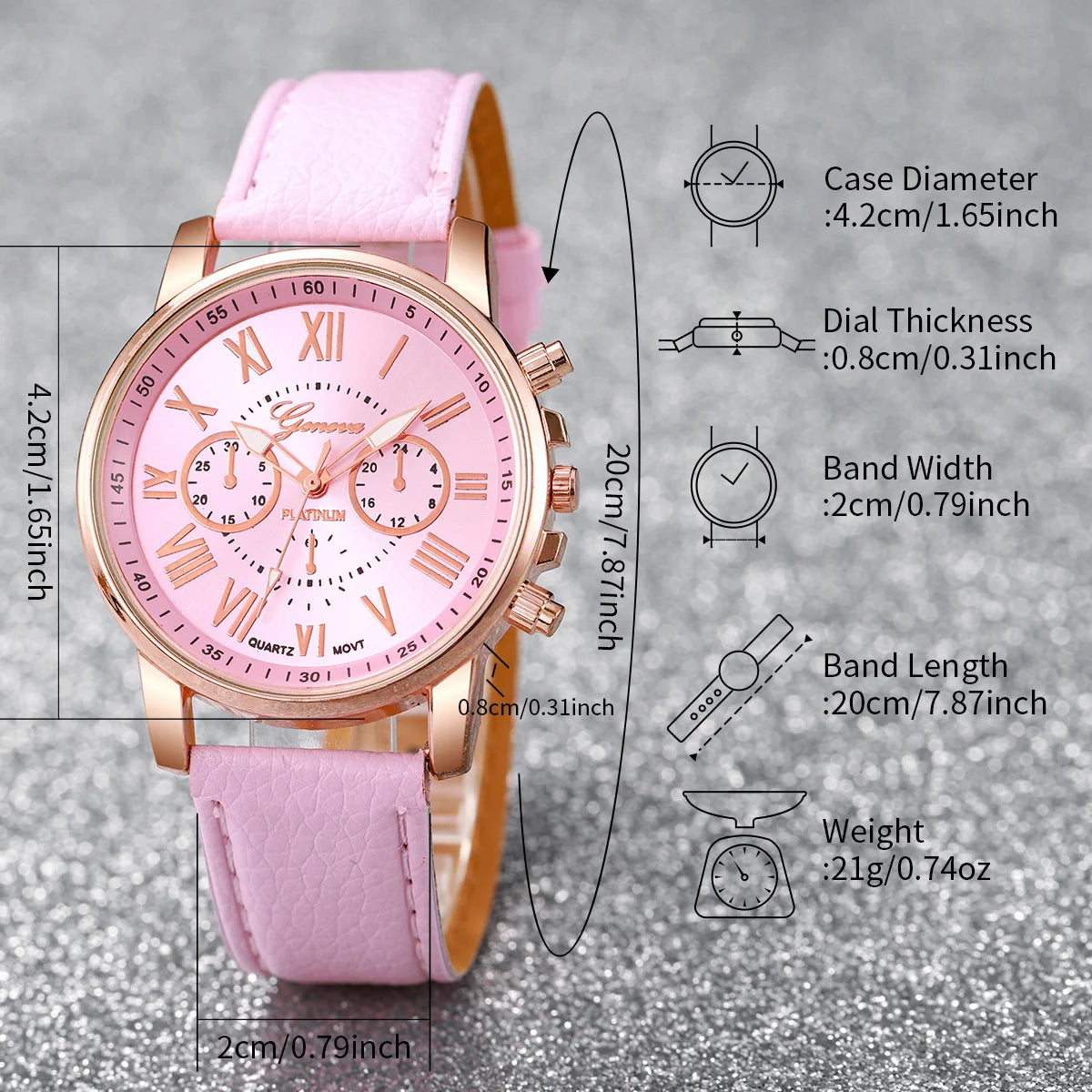 8PCS/Set Fashion Women Watches Casual Ladies Quartz Watch for Girls Clock Gift Reloj Mujer（Without Box）