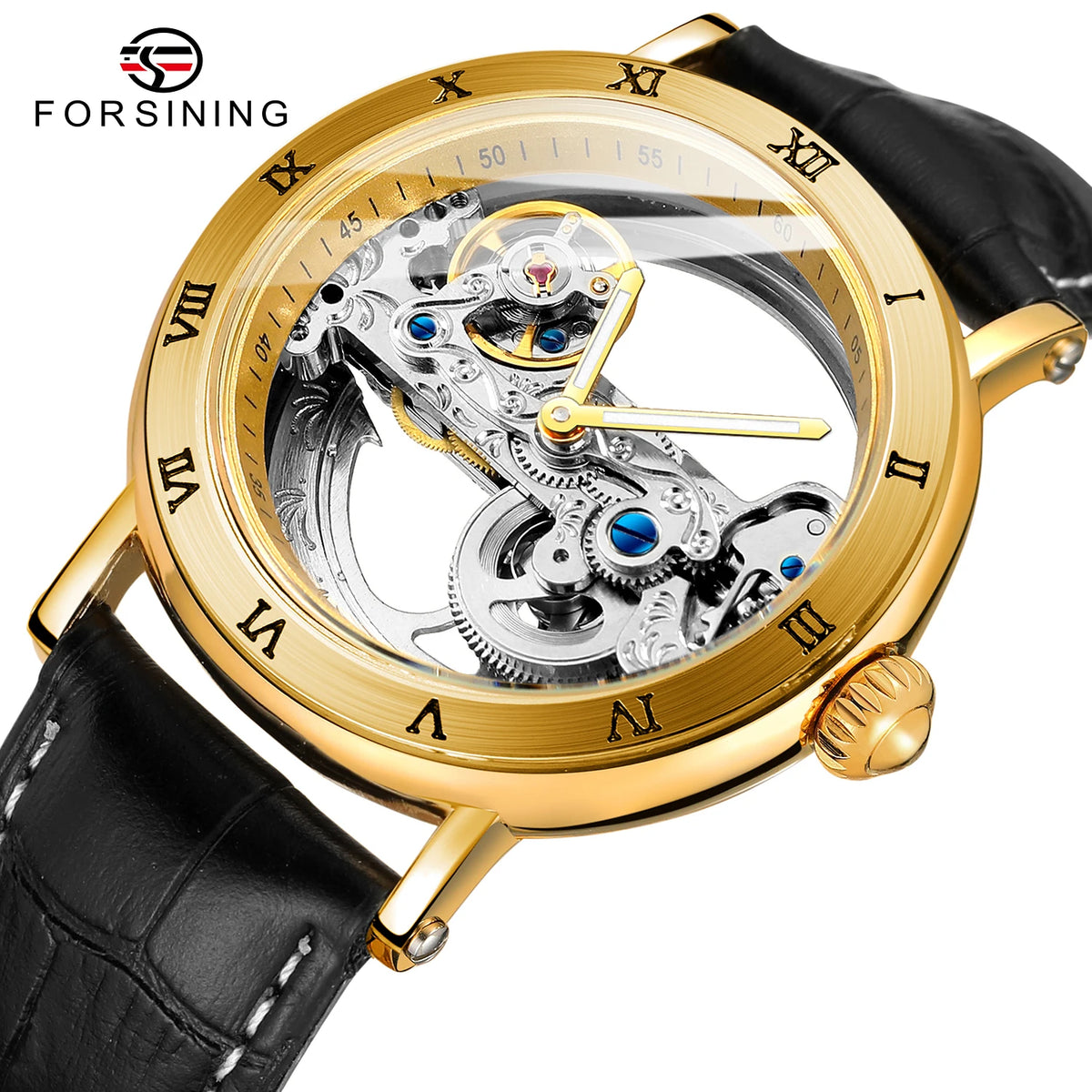 2026 Original Luxury Steel Skeleton Tourbillon Automatic Watches Men Leather Mechanical Waterproof Luminous Elegant Wrist Clock
