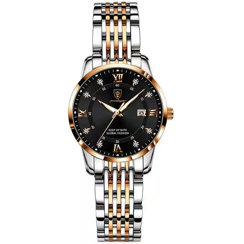 POEDAGAR Casual Wrist Watch For Women Luxury Waterproof Luminous Date Ladies Watch Stainless Steel Quartz Women Watch Gold reloj