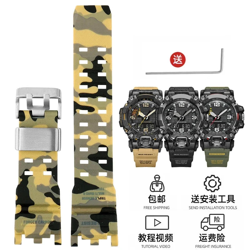 For G-SHOCK Casio Watch Band for Men's Second Generation Big Mud King Modified GWG2000 GWG-2000 GWG-2040 Resin Rubber Strap
