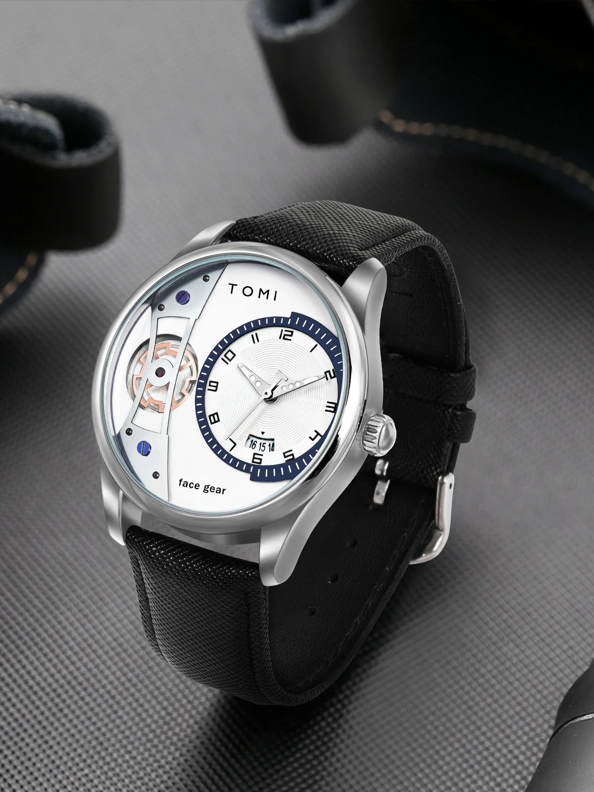 TOMI Set Gift Box for Men's Minimalist Business Quartz Watch Luxury Versatile Double Strap Detachable Watch Festival Gift