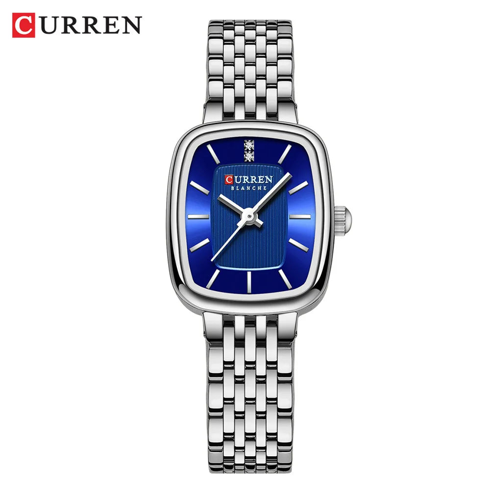 CURREN 9093 Fashion Quartz Women Watch Elegant Square Dial Gold Stainless Steel Strap Waterproof Leisure Ladies Business Watches