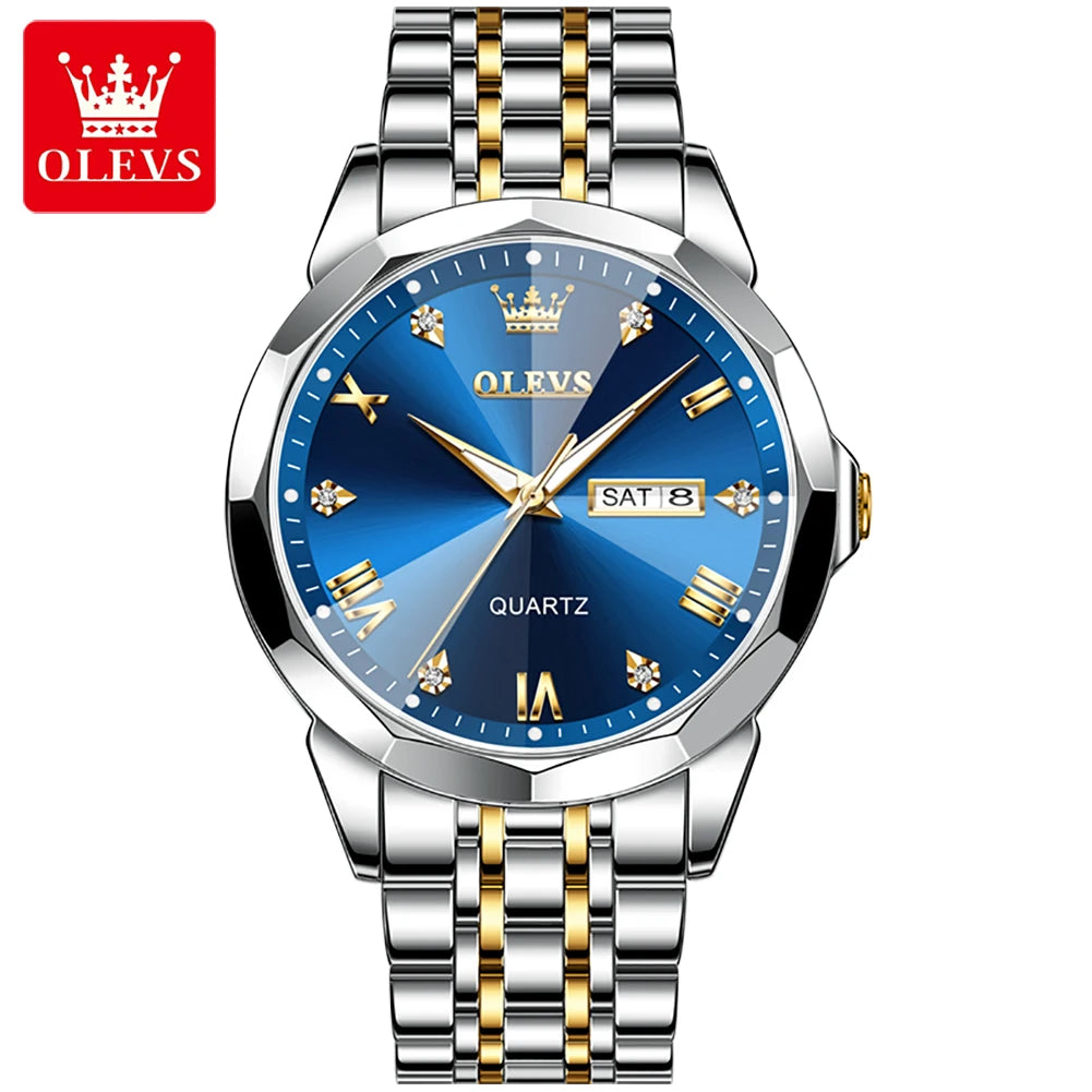 OLEVS Brand 9931 New Quartz Stainless Steel Strap Man Wristwatch Retro Hot Style Great Quality Fashion Waterproof Watch for Men