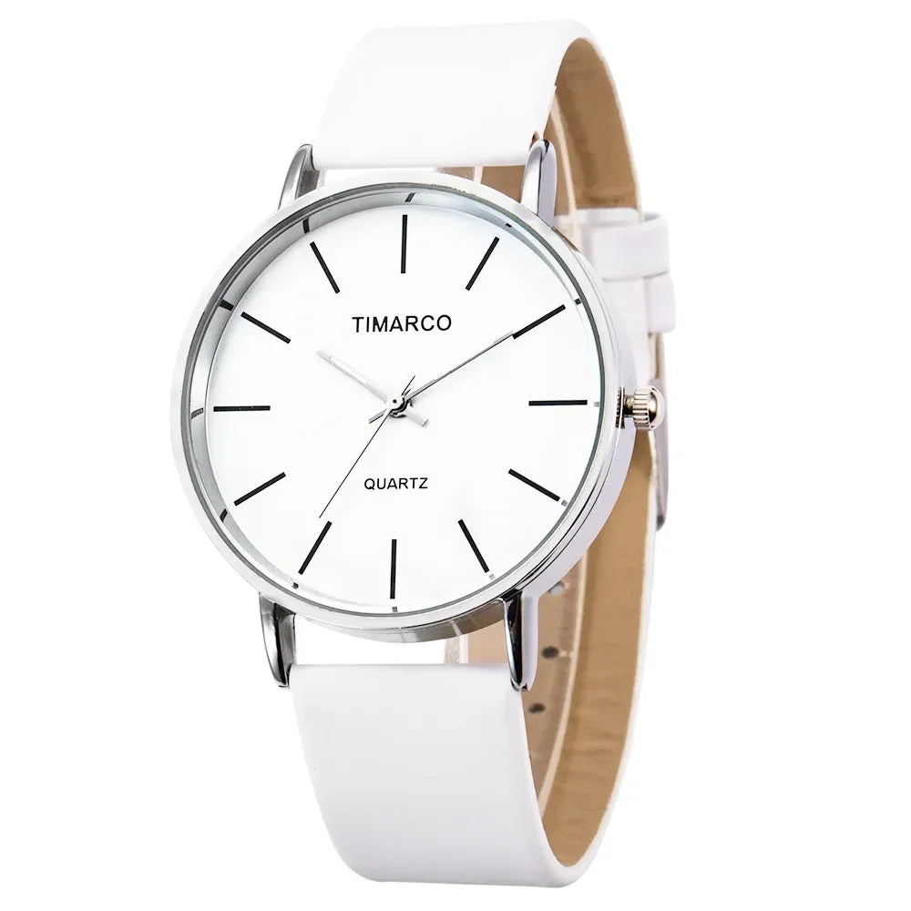 Simple Women's Watches Fashion Leather Slim Strap Wristwatch Ladies Quartz Watch Round Dial Clock Gift Relojes Para Mujer