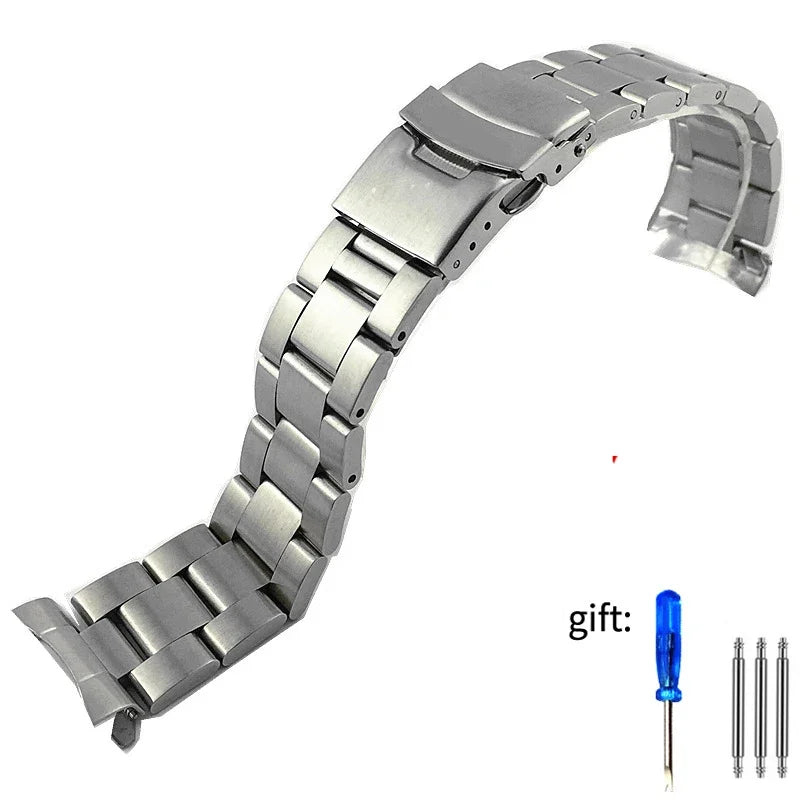 3 Styles 22mm Diving Steel Metal Strap For Casio Duro Mdv107-1A MDV106-1A Watch Wristband Bracelet Watchband Replacement Parts