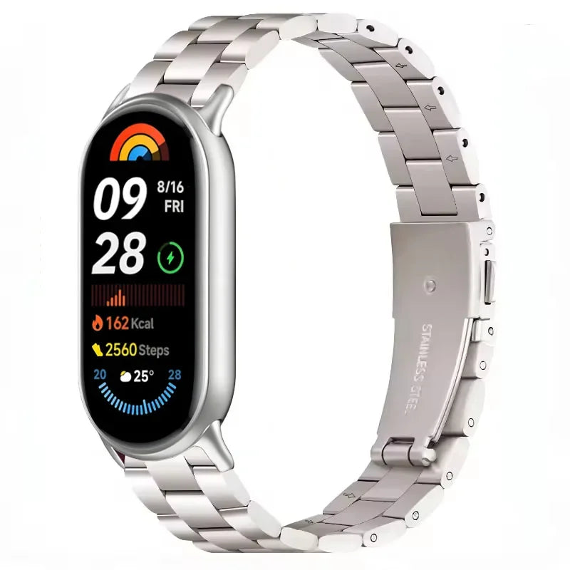 Metal Strap for Xiaomi Mi Band 10/9/8 Stainless Steel Watch Strap Correa for Miband 8/9/10 Replacement Wristband Bracelet Correa